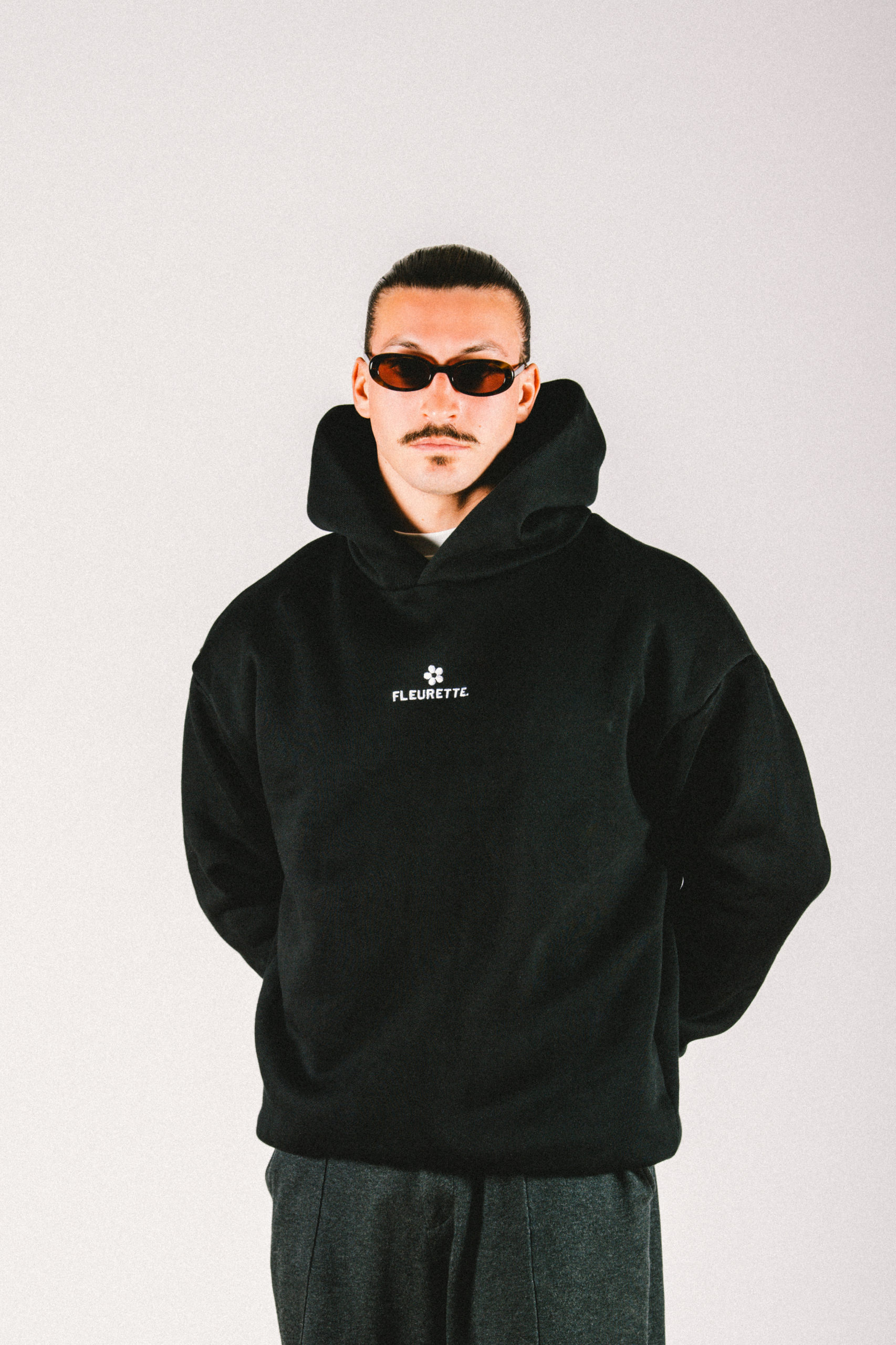 Hoodie noir Midnight Fleurette